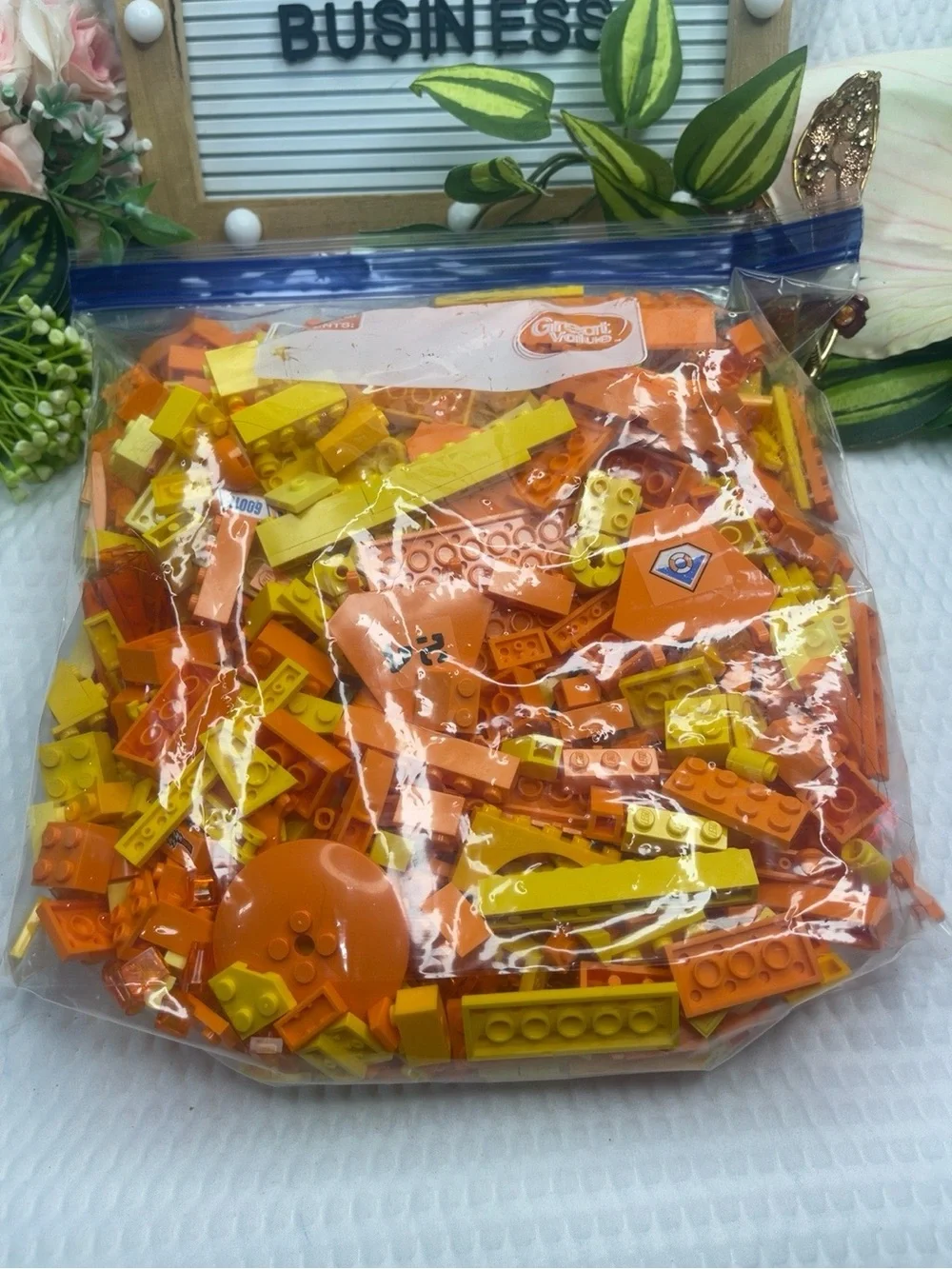 LEGO Orange Yellow Parts Lot 1.5 lbs Mixed Bulk Bricks